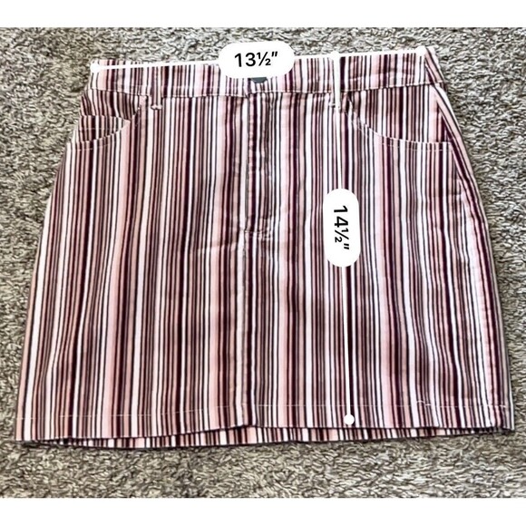 Y2K Miniskirt Nastygal/Forever 21 Lot Of 2 Small Medium Blue Pink Solid Stripes - Picture 12 of 12